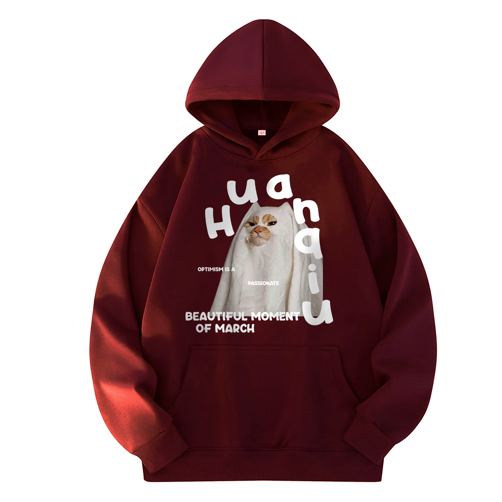 

Толстовка Unisex Hooded Moderate Heavyweight HUANQIU, burgundy