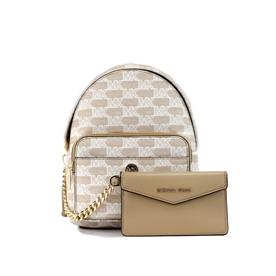 

Сумка-рюкзак Maisie Mini Camel Signature Canvas 2-в-1 Card Case Michael Kors