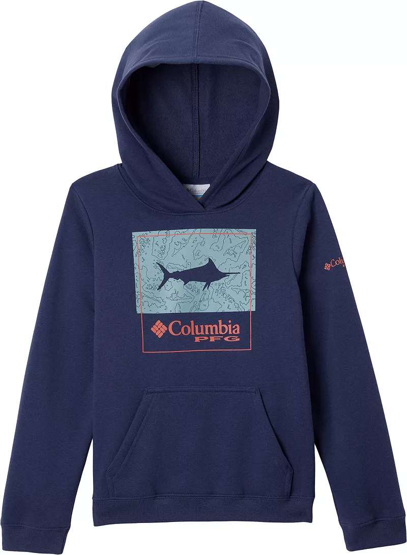 

Толстовка с капюшоном Columbia Kids PFG Bathy-Square Fish, цвет Nocturnal