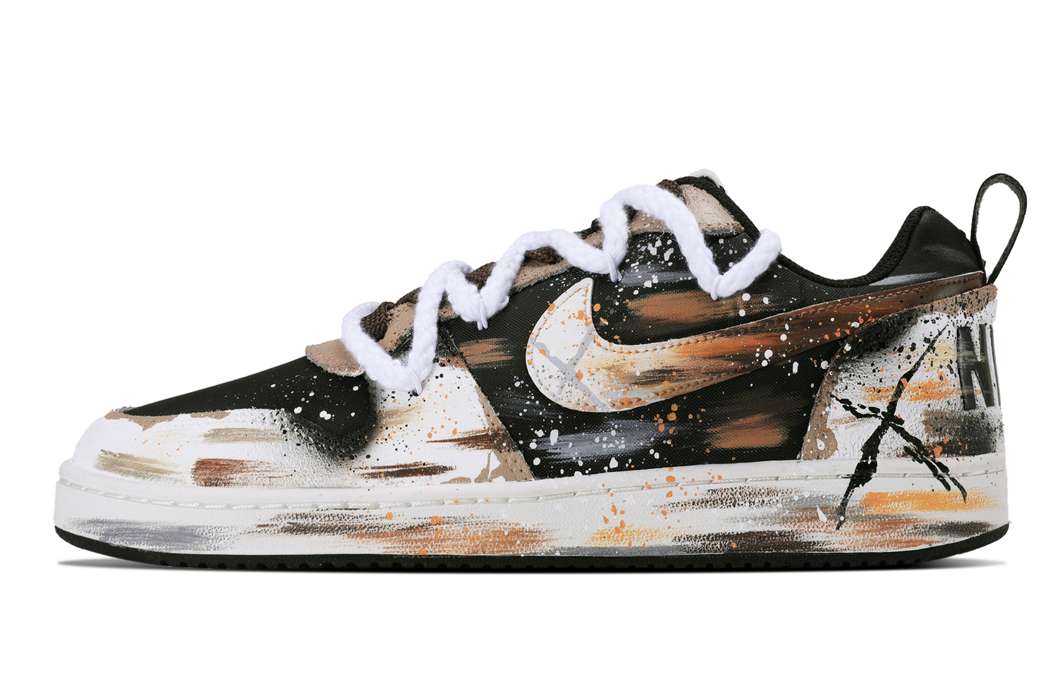 

Nike Кроссовки для скейтбординга Court Borough Abrasion Resistant низкие мужские Black Brown White