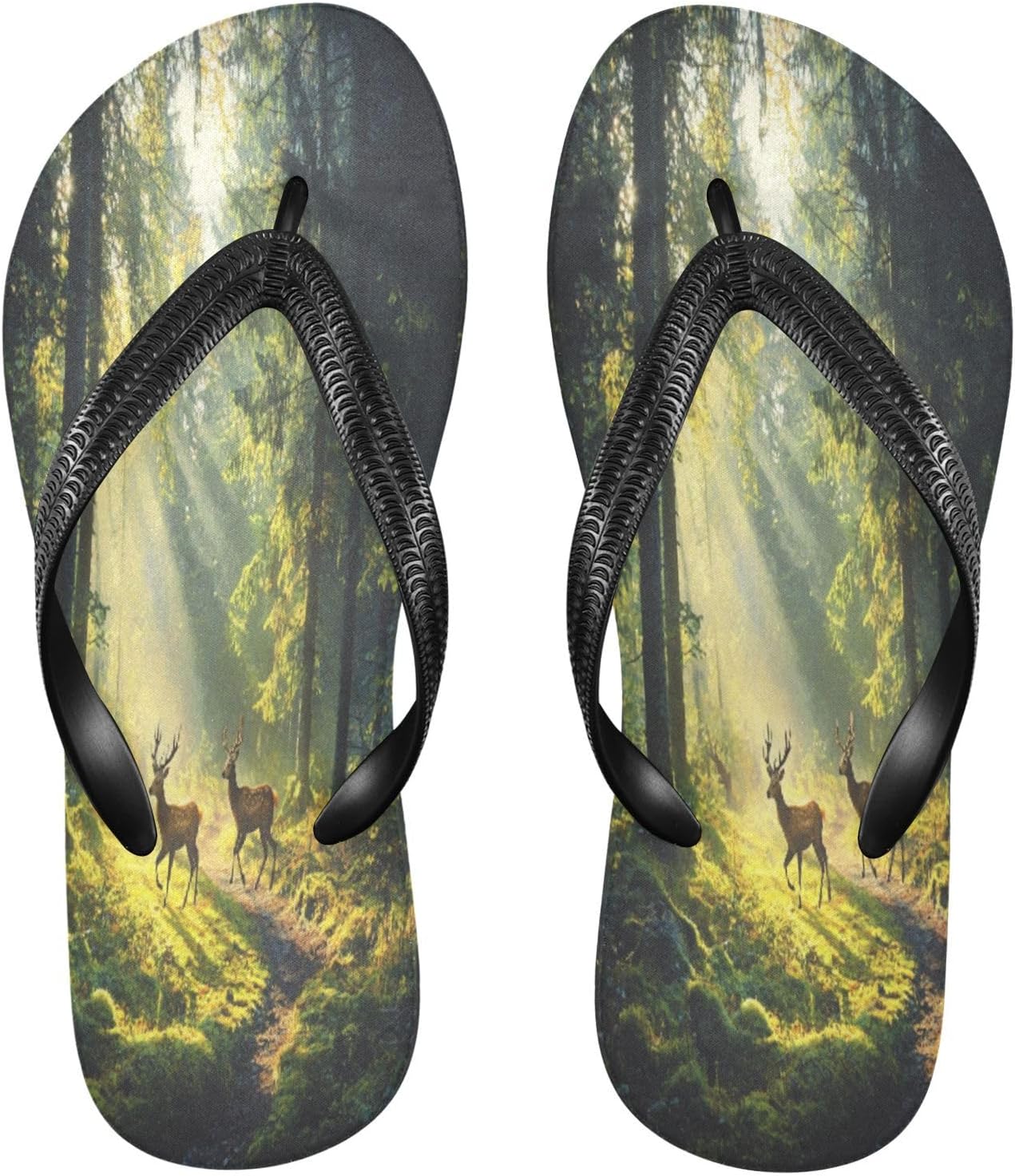 

Вьетнамки Deer Sunlight Green для пляжа с душем, резиновые нескользящие летние шлепанцы для женщин и мужчин, для прогулок Sinestour