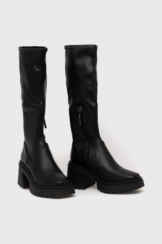 Сапоги женские Steve Madden высокие на каблуке, черный — фото 2