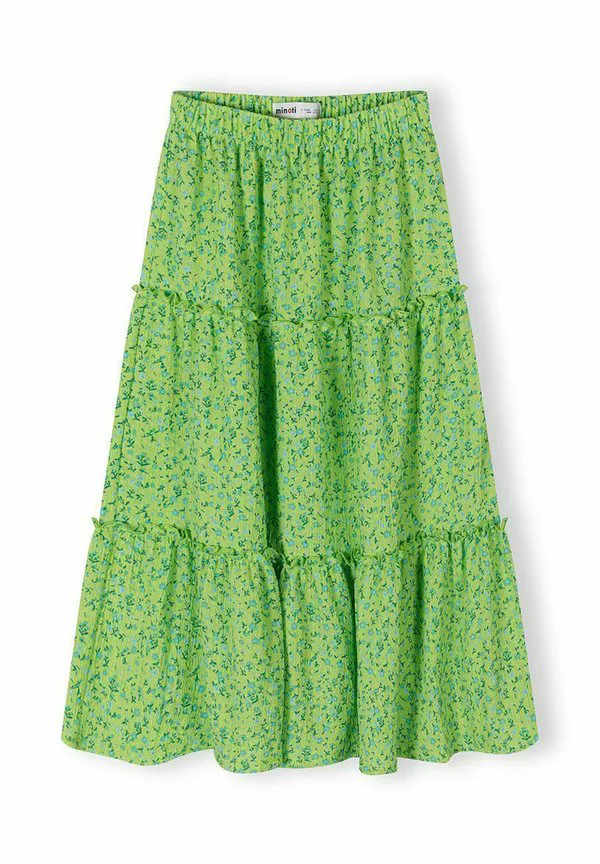 Длинная юбка макси с цветочным принтом и эластичным поясом. Minoti, Green — фото 4