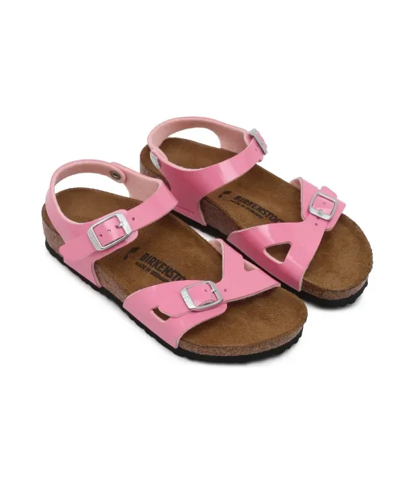 Лакированные сандалии конфетно-розового цвета narrow fit Birkenstock, розовый — фото 2
