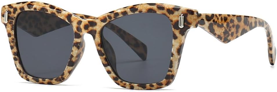 

Солнцезащитные очки Square Leopard для женщин в стиле ретро с заклепками, зеркальные, с градиентным переходом цвета, защита от УФ-излучения UV400, C2leopard, один размер MTZJH, One Color