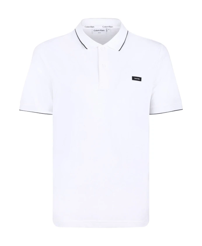 

Белая рубашка поло с нашивкой и логотипом Calvin Klein, белый