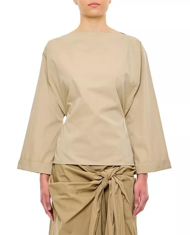

Открытая рубашка оверсайз Bottega Veneta, бежевый