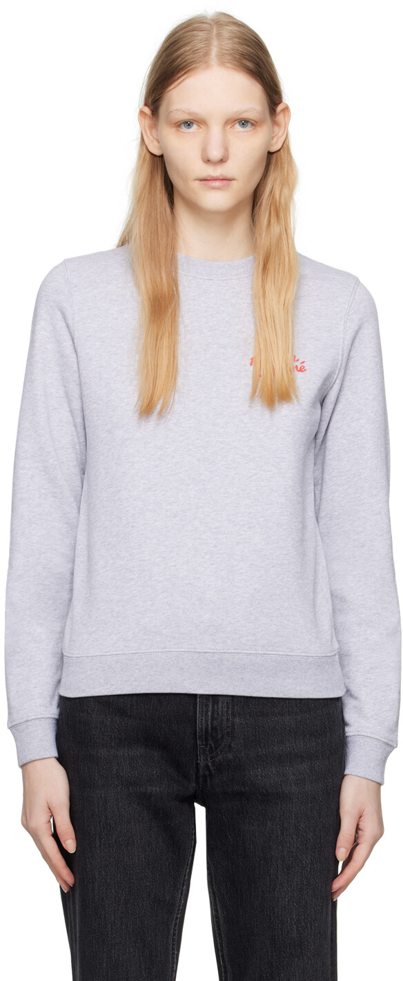 

Серый свитшот с рукописным вводом Maison Kitsune