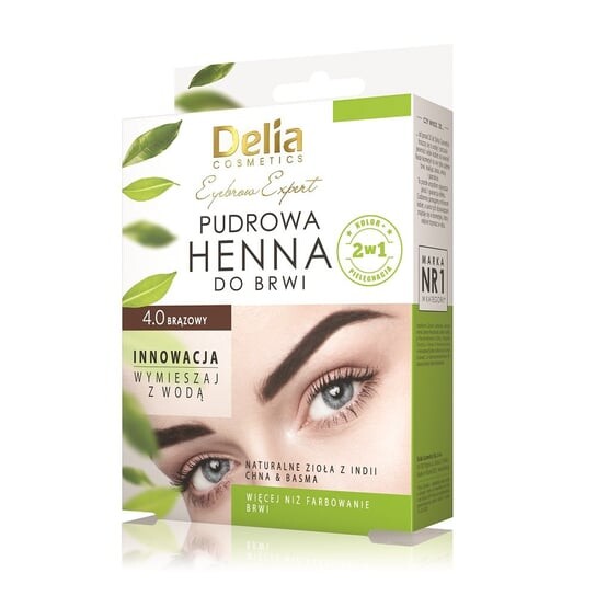 

Порошковая хна для бровей 4.0 Коричневая, 4 г Delia Cosmetics, Eyebrow Expert