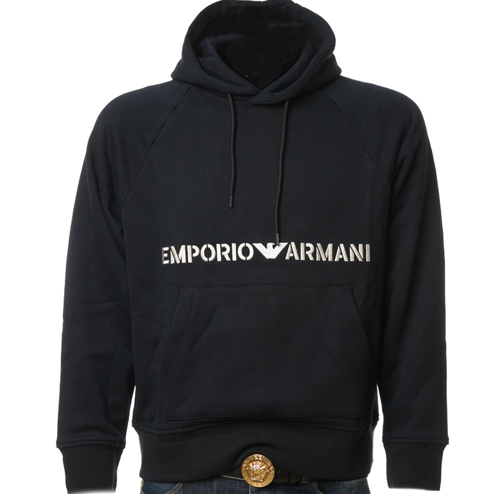 Толстовка EA FW23 мужская тёмно-синяя EMPORIO ARMANI, чёрная — фото 2
