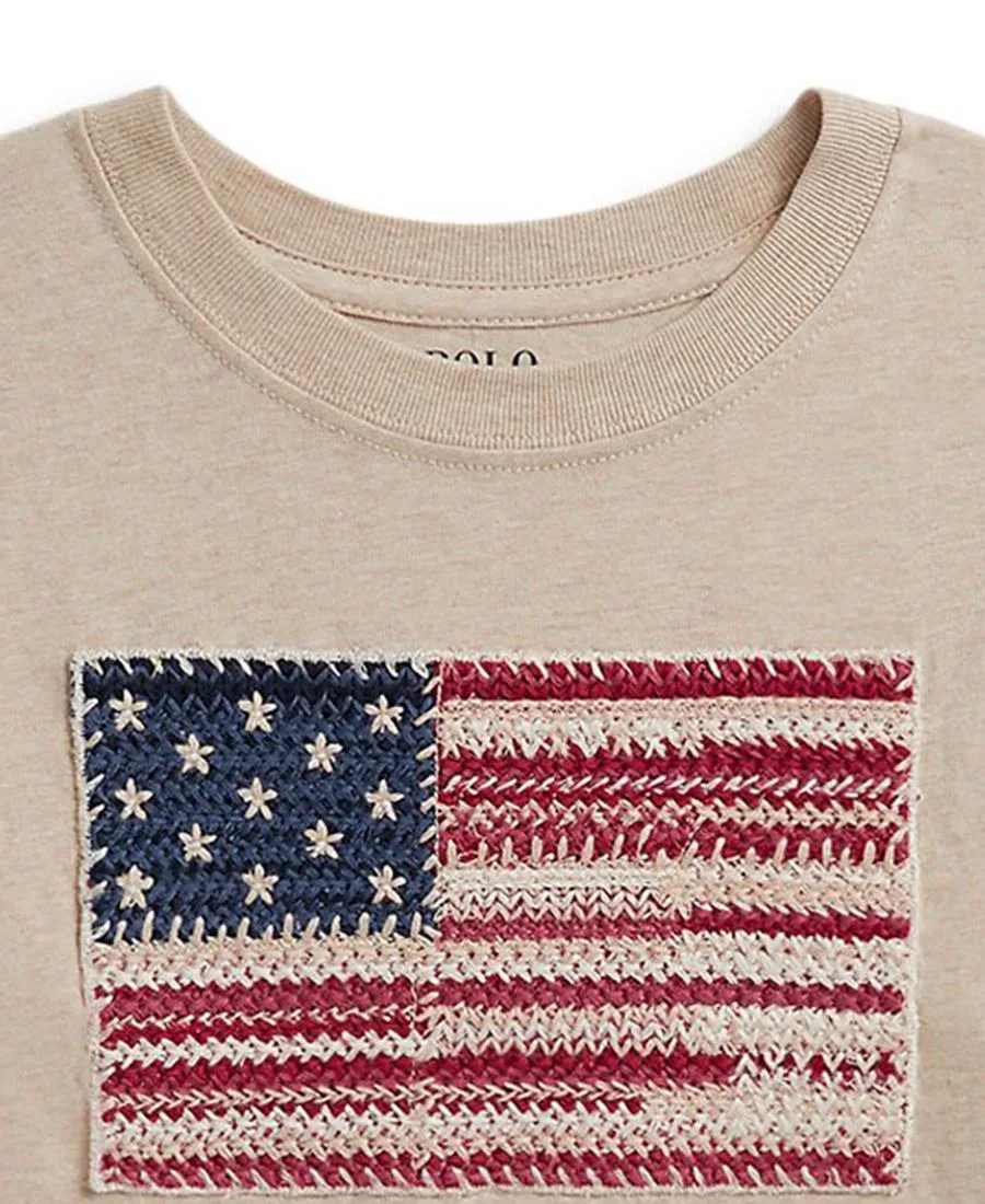 Футболка с коротким рукавом и флагом для девочек 7-16 лет Polo Ralph Lauren — фото 3