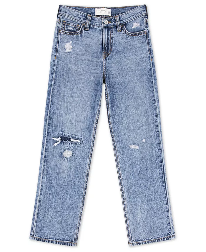 

Джинсы мешковатые с эффектом потертости для мальчиков abercrombie kids, синий