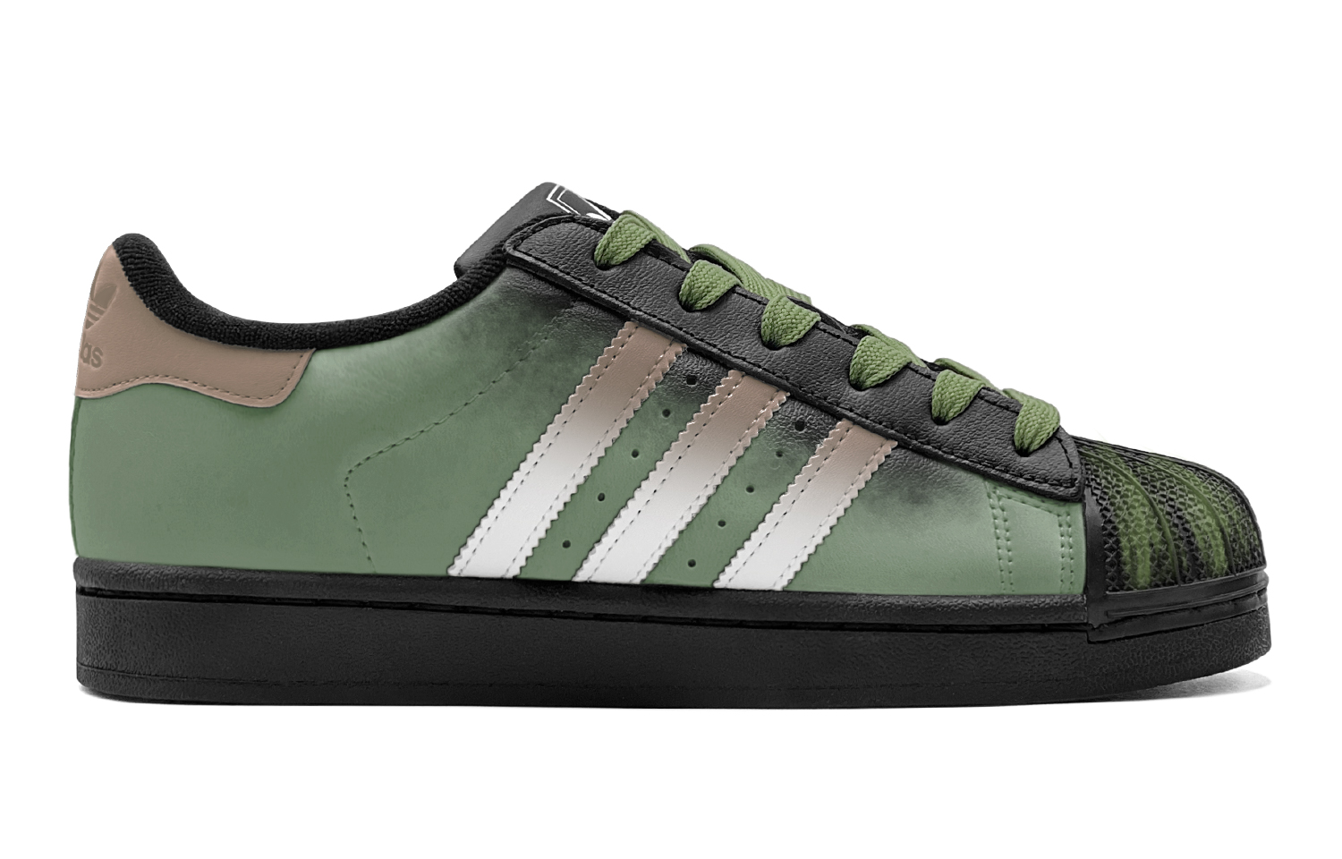 Superstar 2 Jasper Snow Trail Low top детские скейтбординг кроссовки для подростков Adidas Originals, зеленый — фото 4