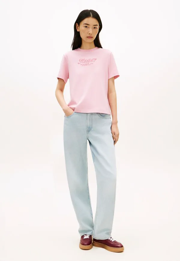 Футболка с логотипом, трикотажное полотно с принтом. Tommy Hilfiger, Bonita Pink — фото 2