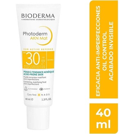 Bioderma Akn Mat Солнцезащитная жидкость Spf 30, 40 мл, Photoderm — фото 3