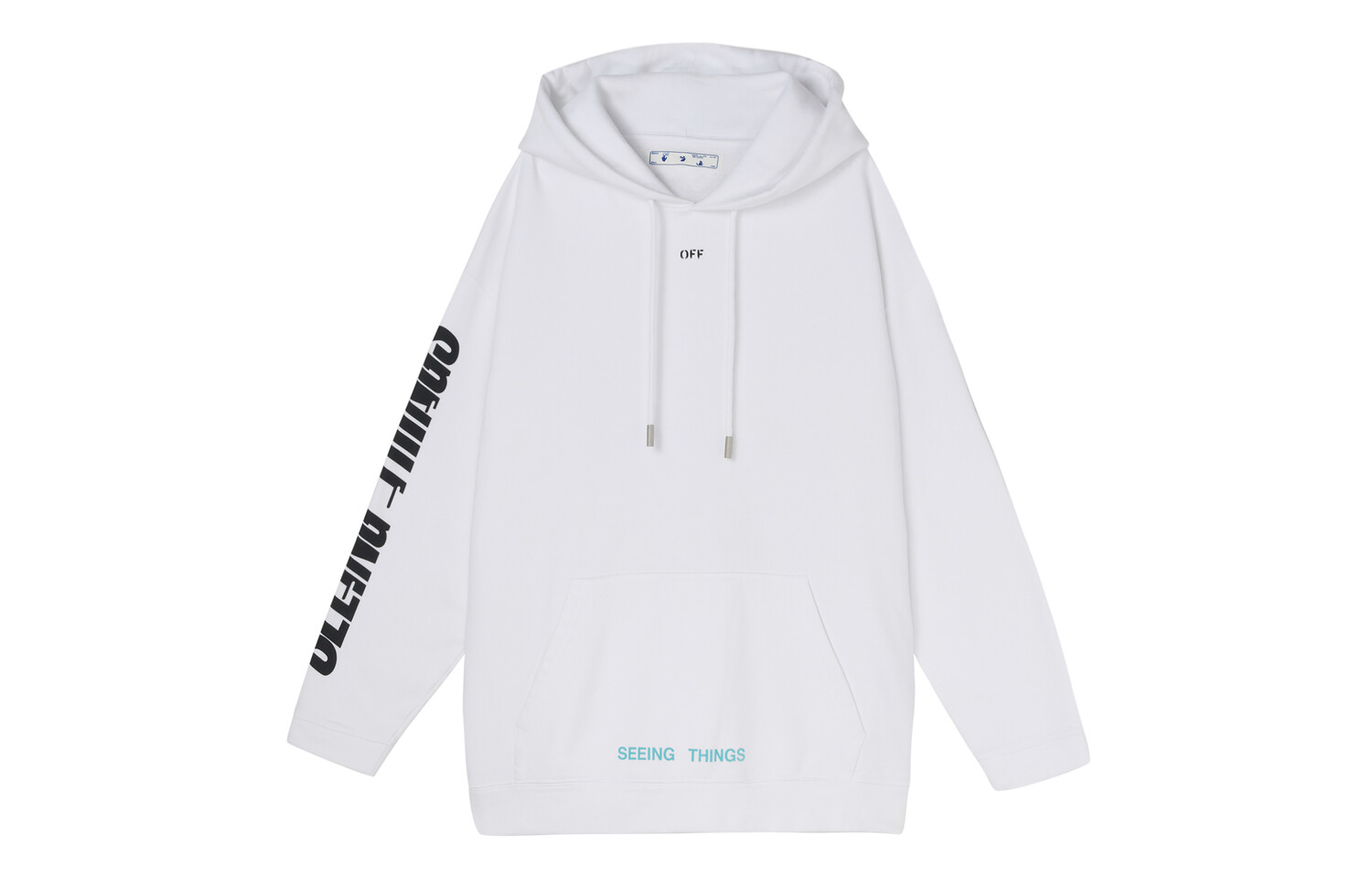 Мужская классическая толстовка с капюшоном с принтом белого цвета Off-White, белый — фото 2