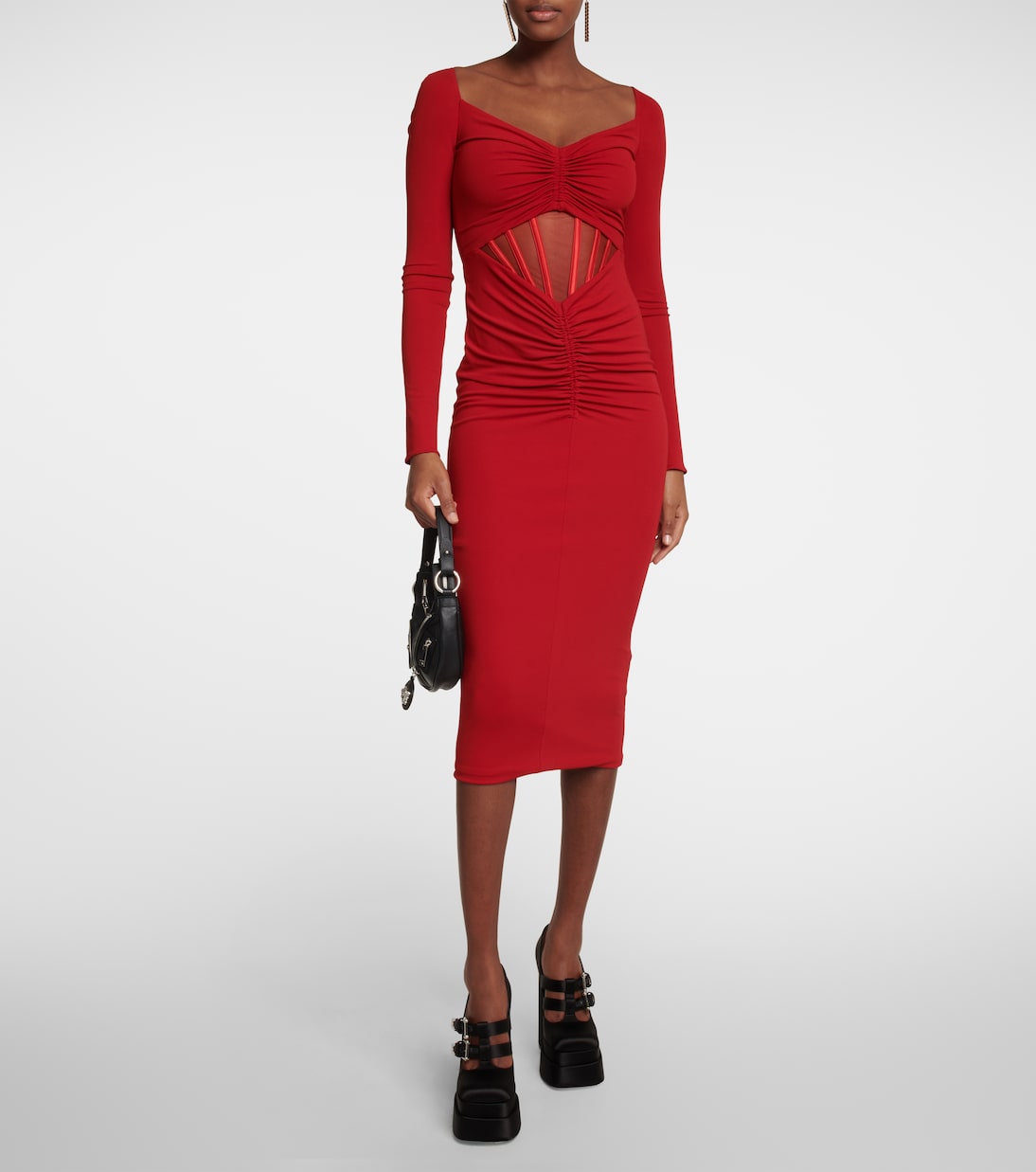 Атласные туфли-лодочки Medusa Aevitas на платформе Versace, Black-Palladium — фото 2