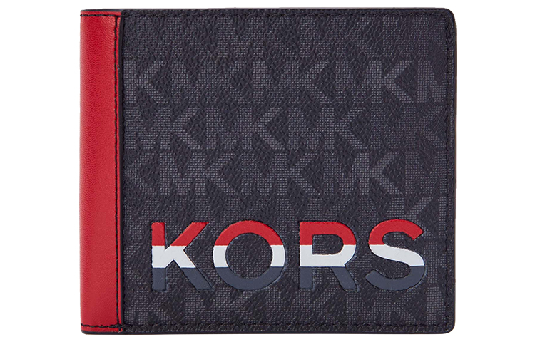

MICHAEL KORS Мужской кошелек MK Cooper из искусственной кожи, маленький, темно-коричневый/красный