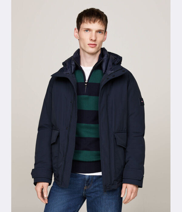 

Пуховик мужской Tommy Hilfiger с капюшоном, синий