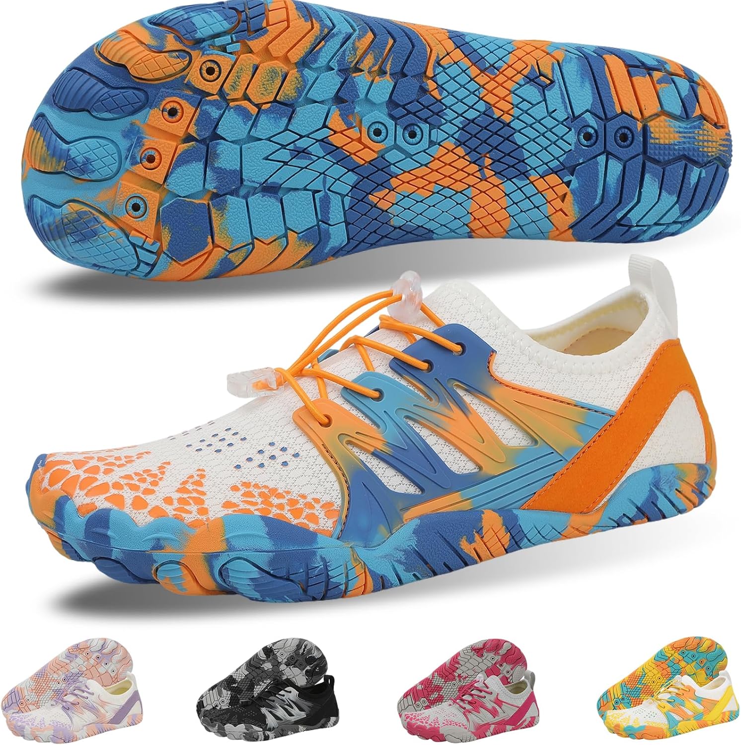 

Кроссовки для походов для женщин и мужчин - легкие водонепроницаемые кроссовки с быстрым высыханием и нескользящей подошвой для пеших прогулок, водных видов спорта и пляжного отдыха с широкой носочной частью Ieirye, синий