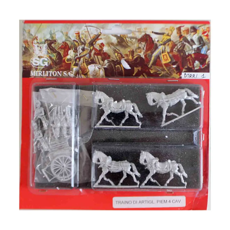 

Походный артиллерийский поезд с 4 лошадьми - прогулка, Historical Miniatures - Italian Independence Wars - (28mm) (Mirliton SG)