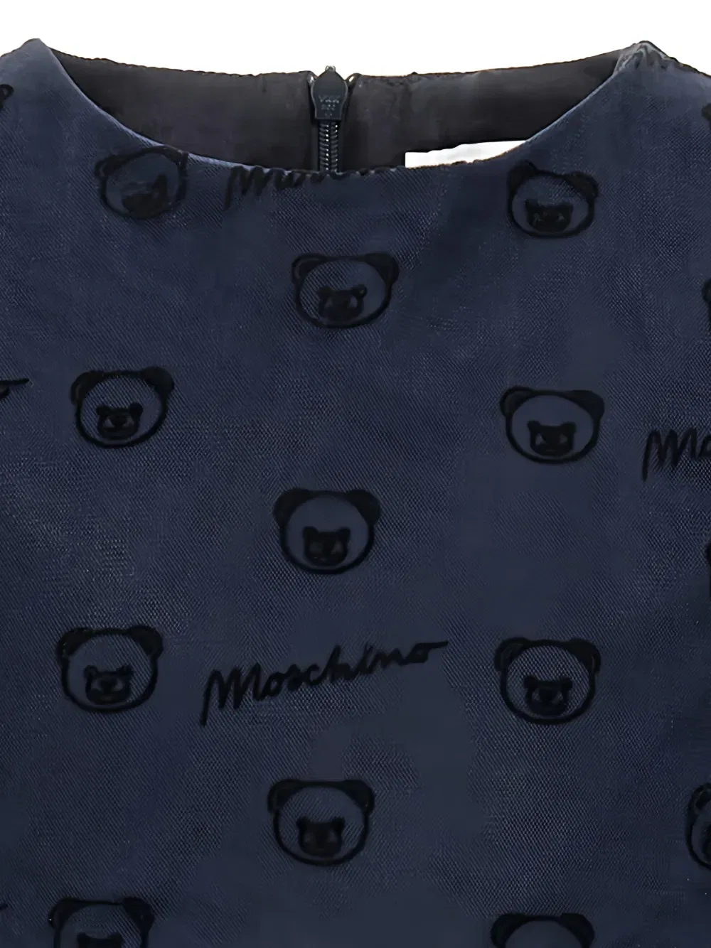 Платье из тюля в виде плюшевого мишки Moschino Kids, синий — фото 3