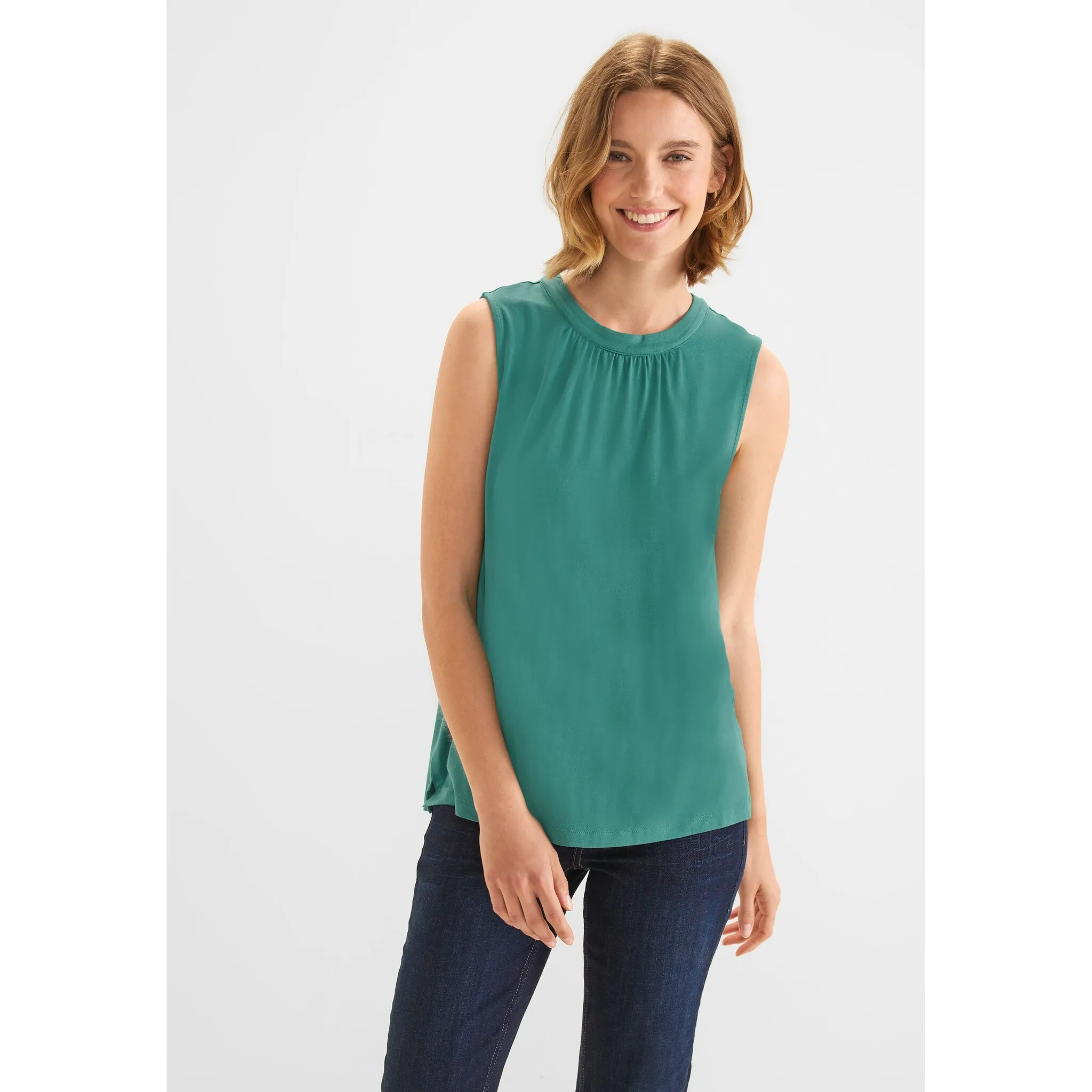 

Блузка-топ STREET ONE с изящными рюшами, зеленый