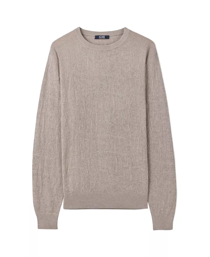 

Мужской легкий свитер из шелка и кашемира с текстурой Gobi Cashmere, коричневый