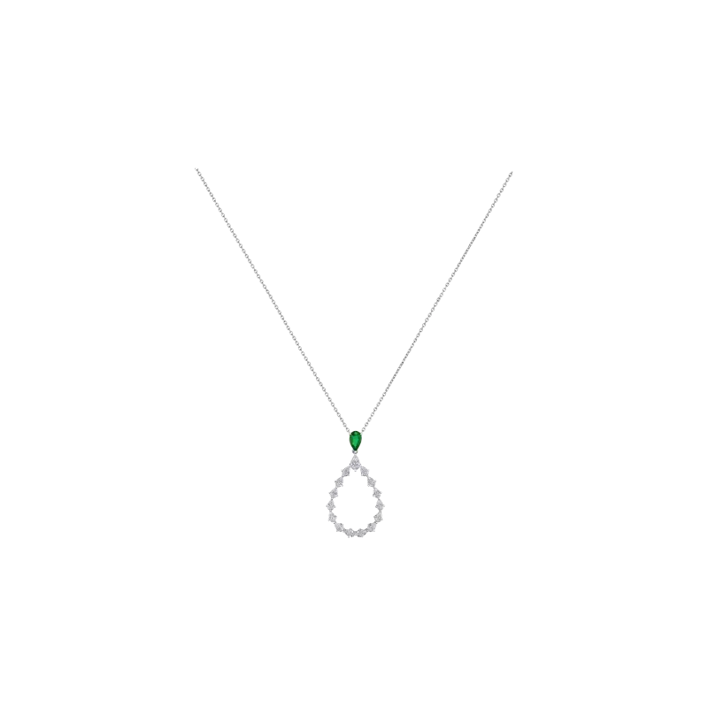 

Chopard - колье l'heure du diamant drop, этичное белое золото, бриллианты, изумруд - 79a063-1401 CHOPARD