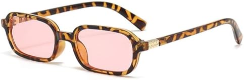 

Модные маленькие прямоугольные солнцезащитные очки для женщин с защитой от УФ-излучения UV400, ретро-оправа с прозрачными линзами, оправа для мужских очков MTZJH, Leopard Pink