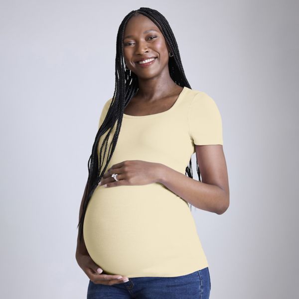 

Топ для беременных с квадратным вырезом и короткими рукавами Motherhood, цвет french vanilla