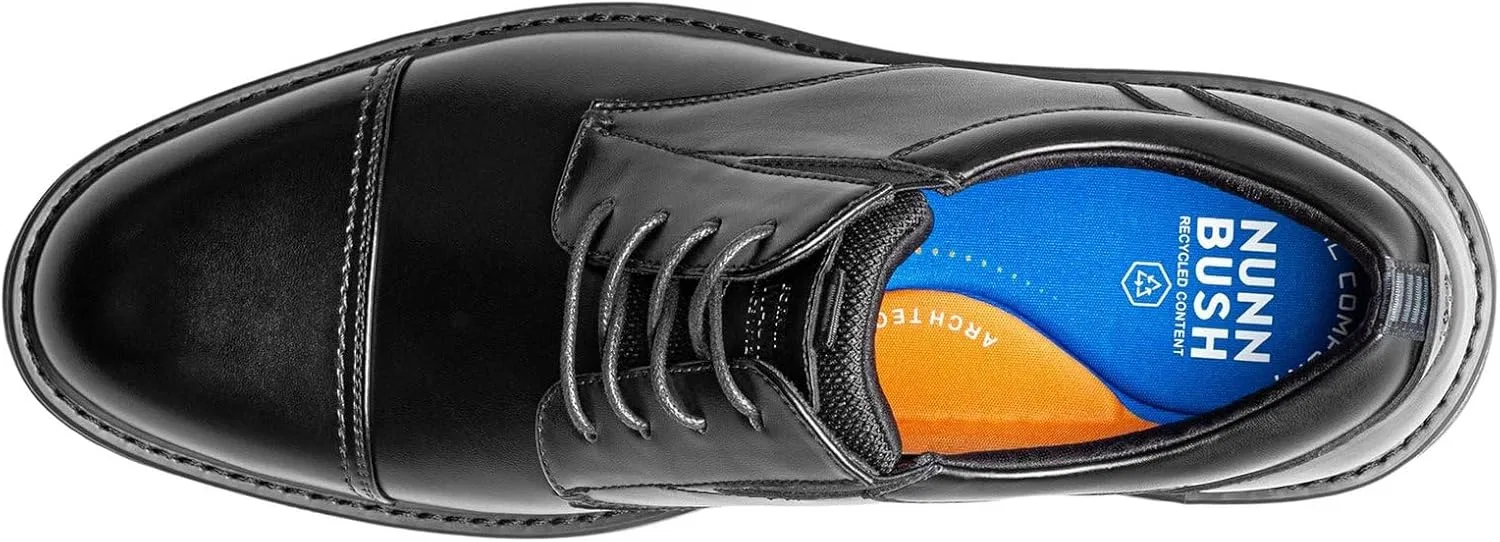 Мужские кроссовки Nunn Bush Gates Cap Toe Casual Dress Sneaker Lightweight Shoe Oxford, Black — фото 2