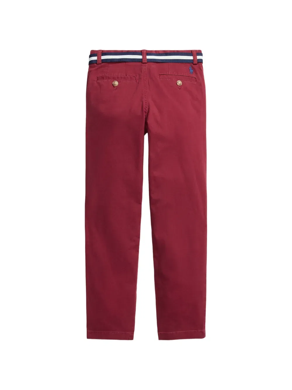 Брюки с поясом и вышитым логотипом Polo Ralph Lauren Kids, красный — фото 2