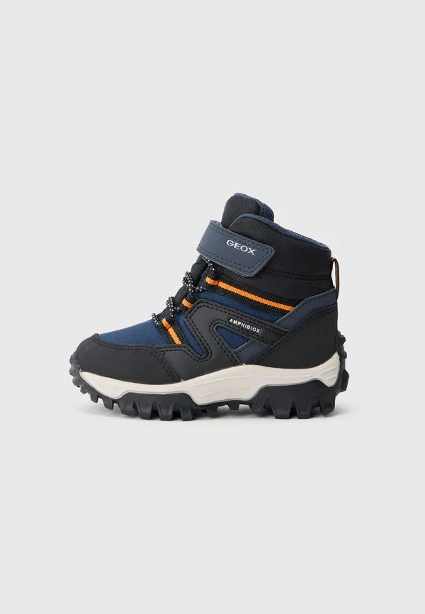 Ботинки himalaya boy на шнуровке до щиколотки Geox, Navy/Orange