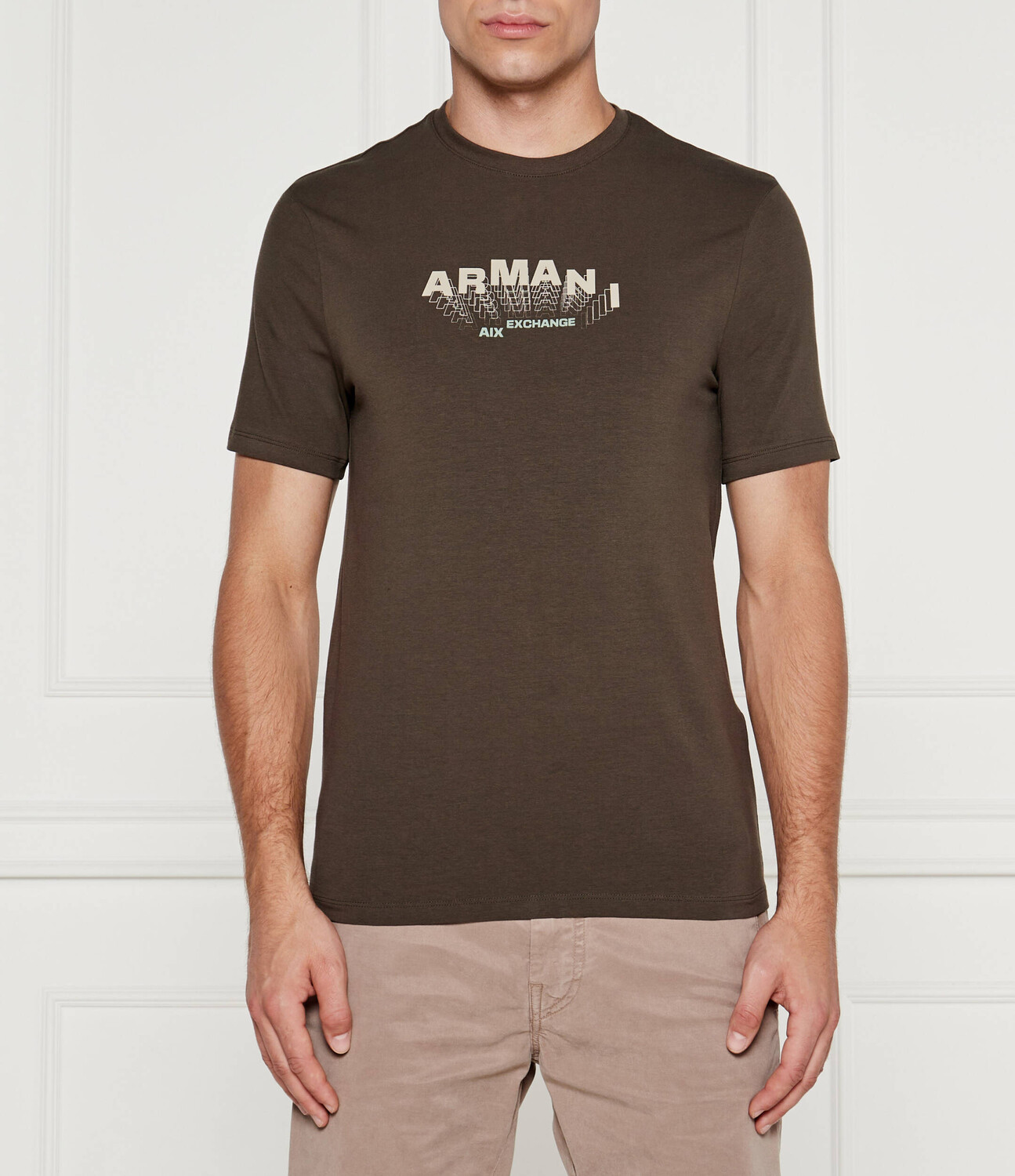 

Футболка Armani Exchange Slim Fit, цвет cachi