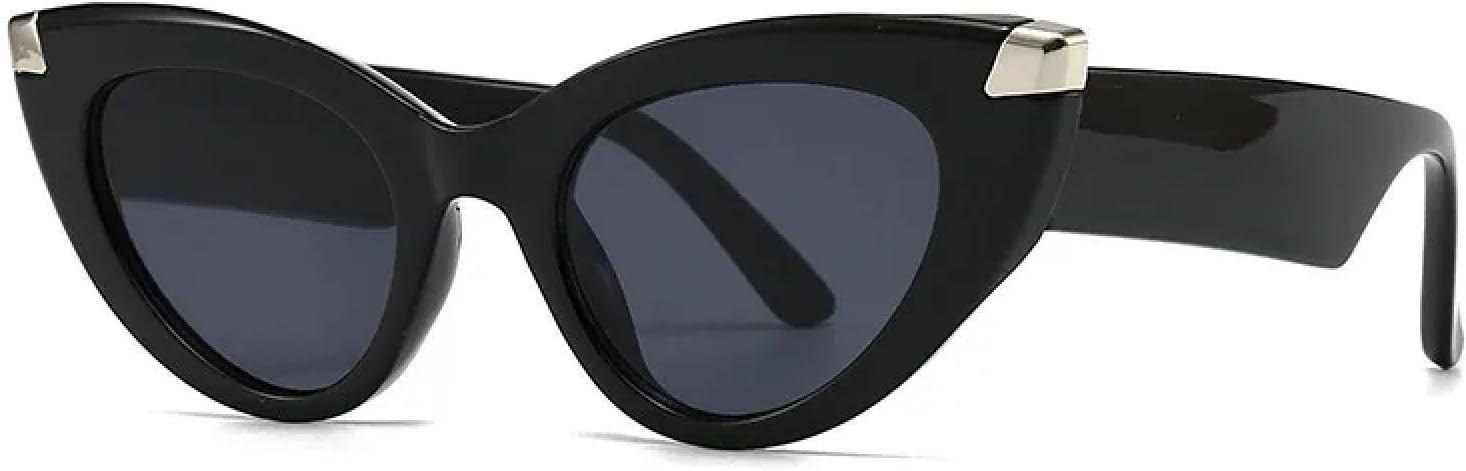 

Роскошные винтажные солнцезащитные очки «кошачий глаз» в большой оправе для женщин, в стиле панк, с заклепками, классические, для активного отдыха, с защитой от УФ-излучения UV400 TYUVIVO, Black Black