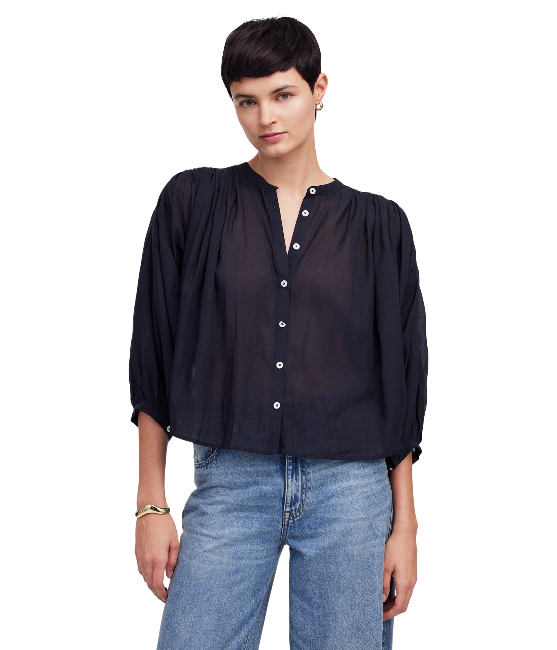 

Топ Madewell Maddy Top - Cotton Sushi Voile, Jet Black