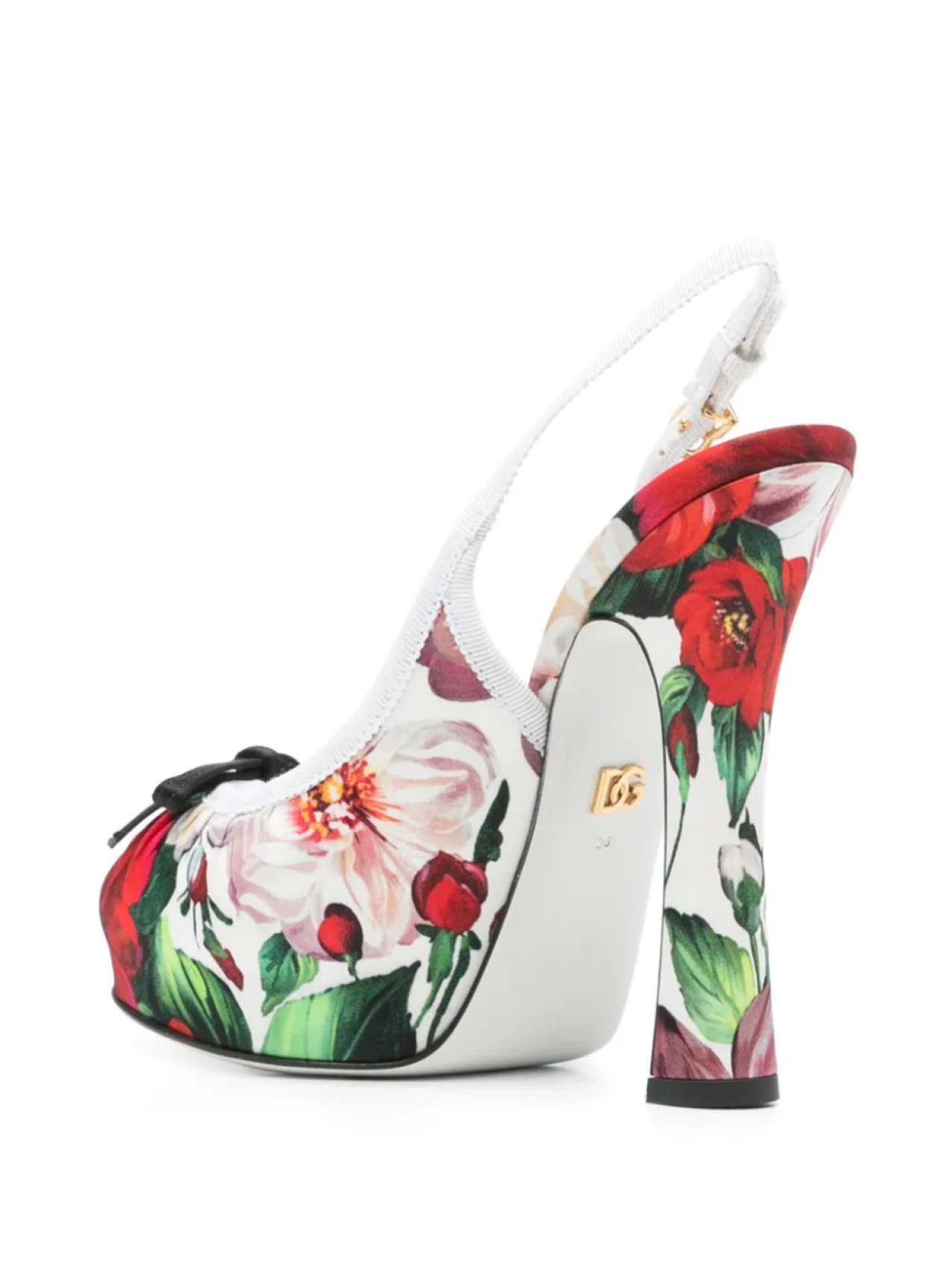 Атласные туфли-лодочки с открытой пяткой Dolce & Gabbana, белый — фото 3