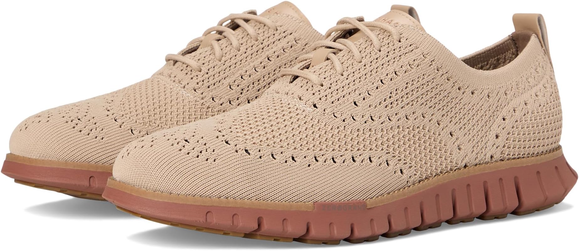 

Оксфорды Cole Haan Zerogrand Remastered Stitchlite Wingtip, цвет Light Sesame/Sesame/Dark Cuoio