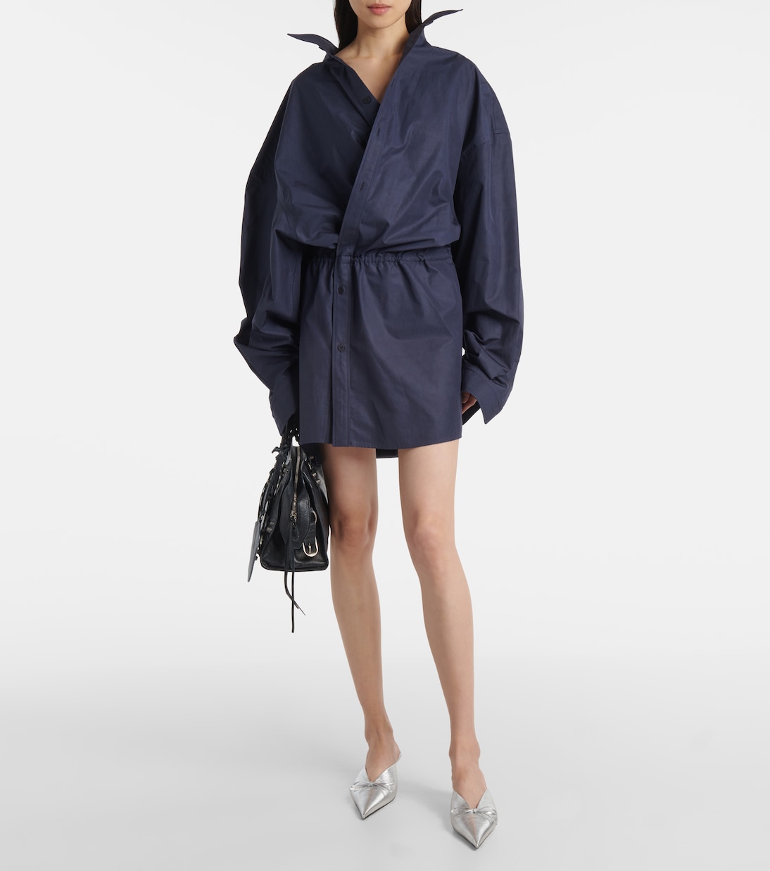Босоножки Bow 40 с металлизированной кожей и ножом Balenciaga, серебряный — фото 3