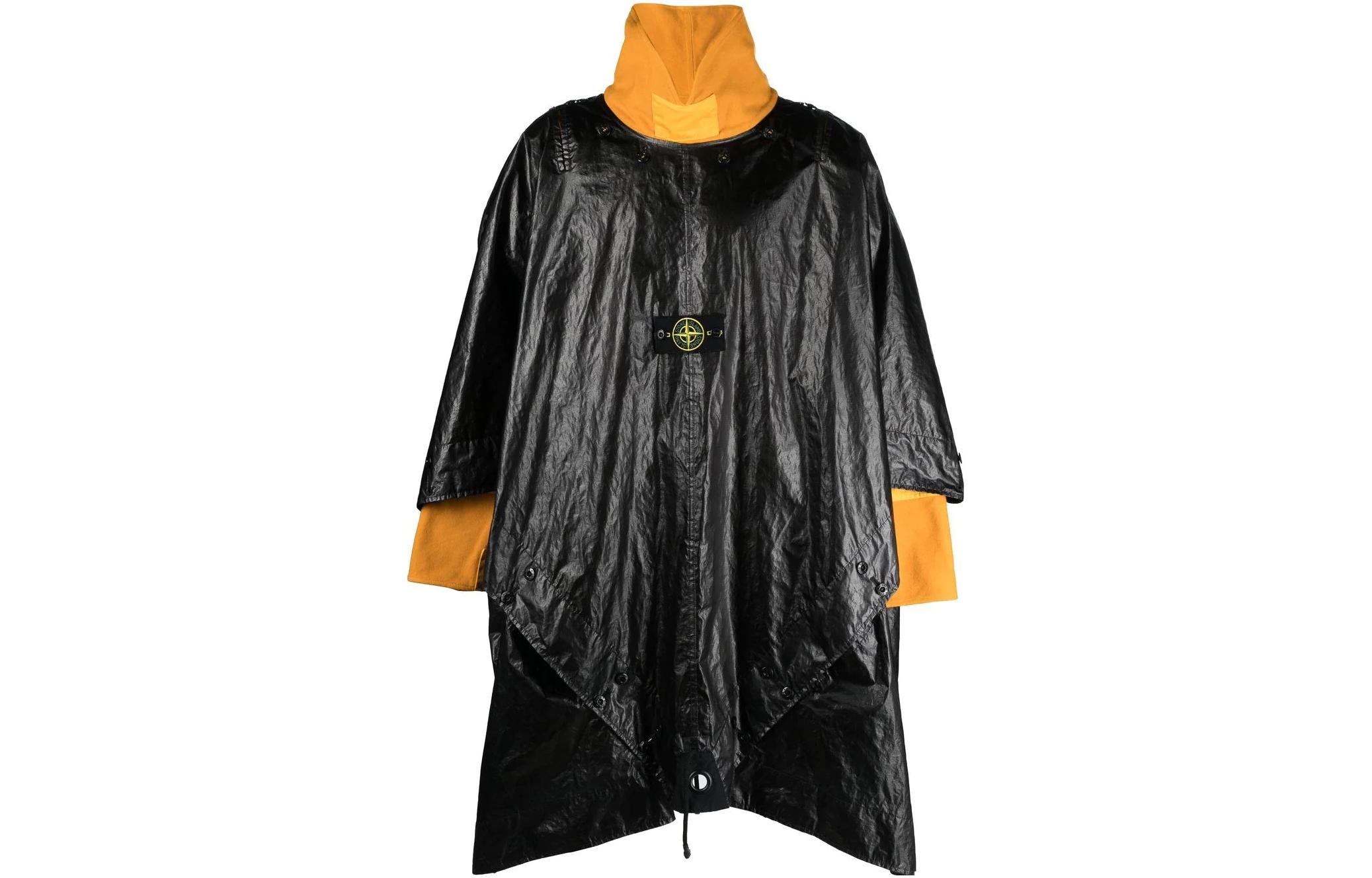 

STONE ISLAND Плащ мужской черный оранжевый, Black Orange
