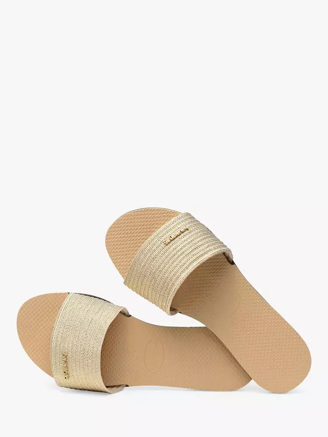 Сандалии Havaianas Malta Metallic Slider, цвет golden — фото 4