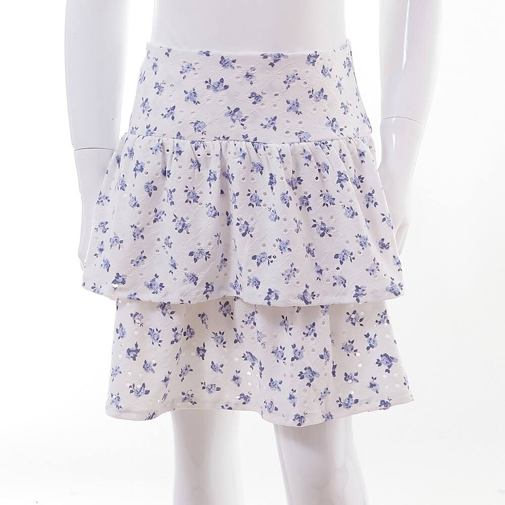 

Многоярусная юбка Mini Society с люверсами для девочек, цвет Blue And White