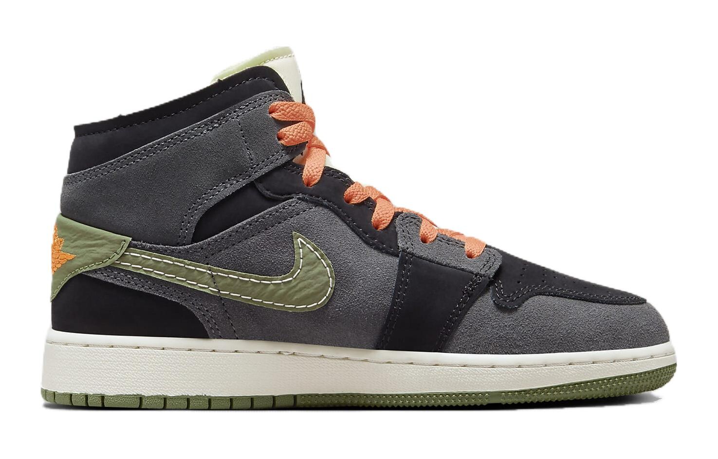 1 Mid SE Craft Антрацит Светло-оливковый GS Jordan, цвет Black Gray — фото 2