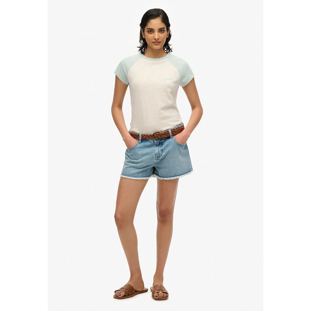 Футболка с коротким рукавом Superdry Essential Logo Raglan Slub, белый — фото 3