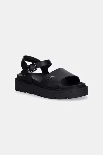 Сандалии детские из экокожи Calvin Klein Jeans, черный