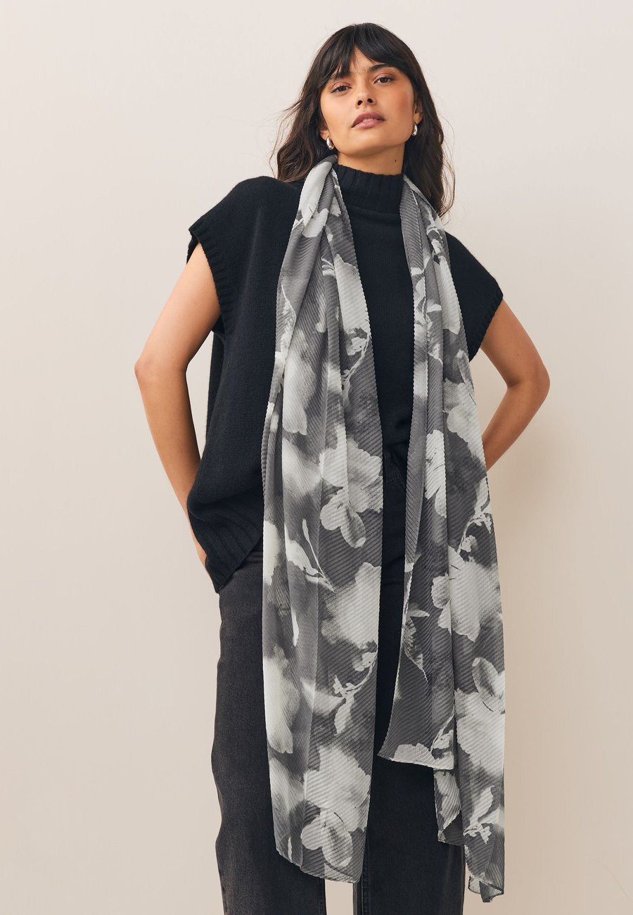 

Шарф Next LIGHTWEIGHT, Black Floral Plisse Print/Black