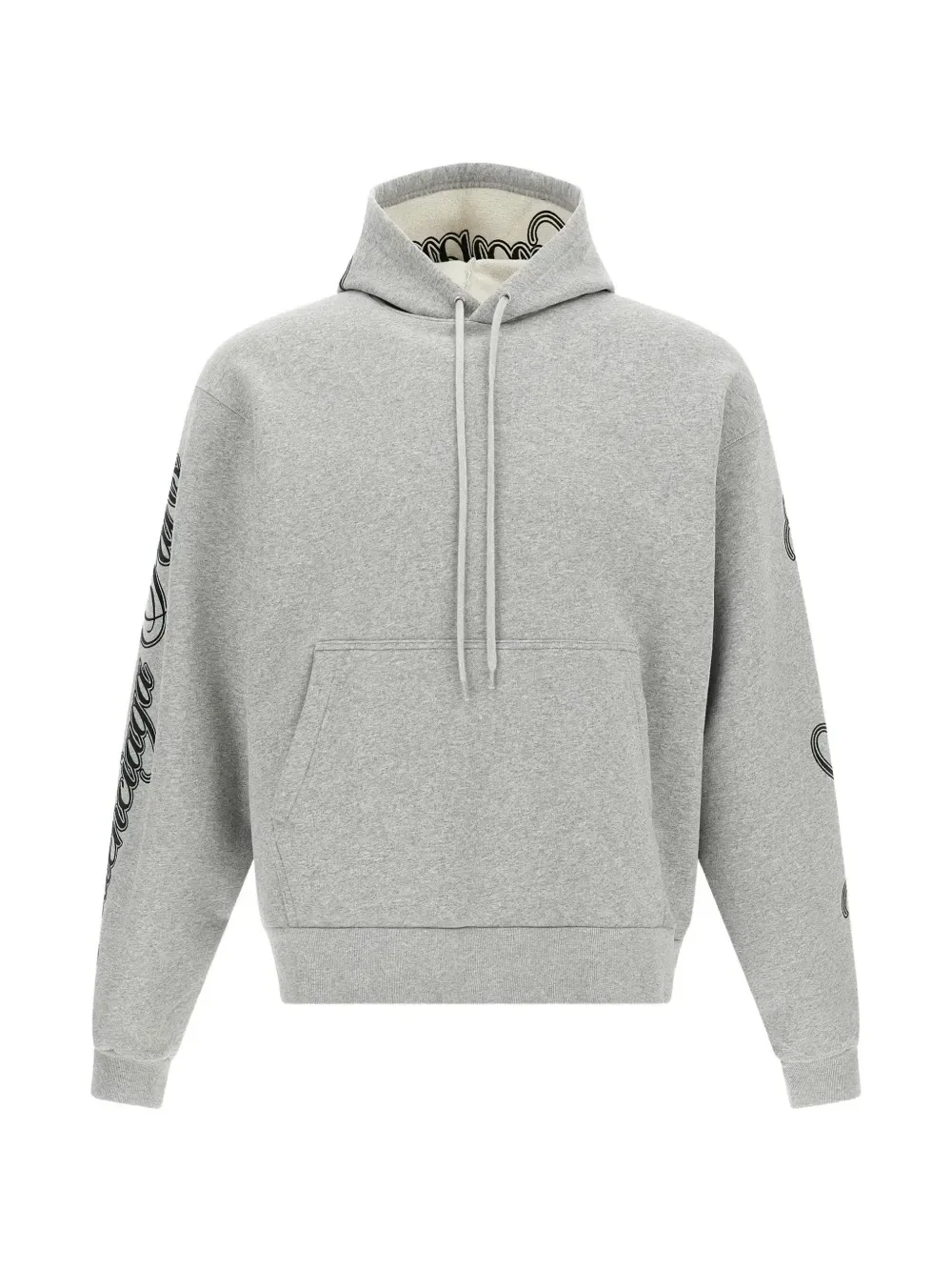 Худи из хлопка с вышивкой курсивом BALENCIAGA, серый