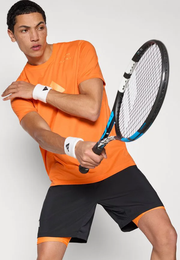 Футболка с принтом тенниса, спортивная футболка Adidas Performance, Pure Orange — фото 4