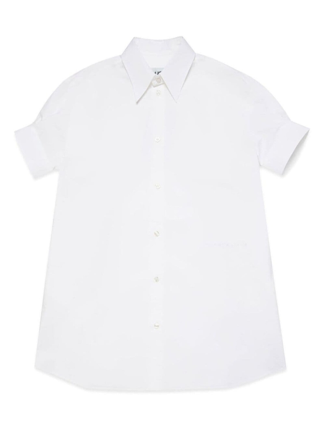 

MM6 Maison Margiela Kids поплиновое платье-рубашка с вышитым логотипом, белый